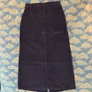 Vintage Dark Blue Corduroy Skirt